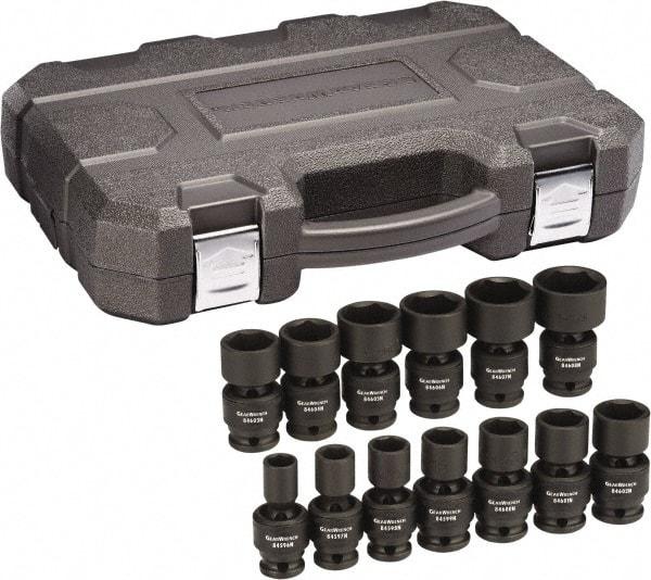 GearWrench - 13 Piece 1/2" Drive Universal Standard Impact Socket Set - 6 Points, 1/2 to 1-1/4", Inch Measurement Standard - Caliber Tooling