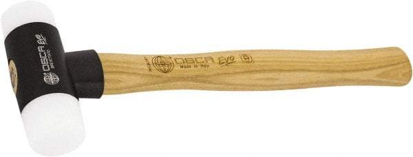 Osca - 8 oz Head 1-19/64" Face Diam Aluminum Soft Face Dead Blow Hammer with Tips - 12" OAL, Hickory Handle - Caliber Tooling