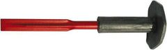 Osca - 12" OAL x 2-1/2" Blade Width Brick Chisel - Steel with Bricklayer Grip Handle - Caliber Tooling