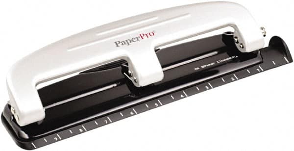 PaperPro - Paper Punches Type: 12 Sheet Manual Three Hole Punch Color: Black/Gray - Caliber Tooling