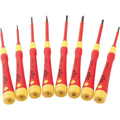 Wiha - 8 Piece Slotted & Phillips Screwdriver Set - #00 to #1 Phillips Size - Caliber Tooling