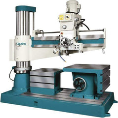 Clausing - 63" Swing, Geared Head Radial Arm Drill Press - 12 Speed, 5 hp, Three Phase - Caliber Tooling