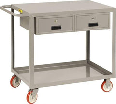 Little Giant - 1,200 Lb Capacity, 24" Wide x 42" Long x 35" High Shelf Cart - 2 Shelf, Steel, 2 Rigid/2 Swivel Casters - Caliber Tooling