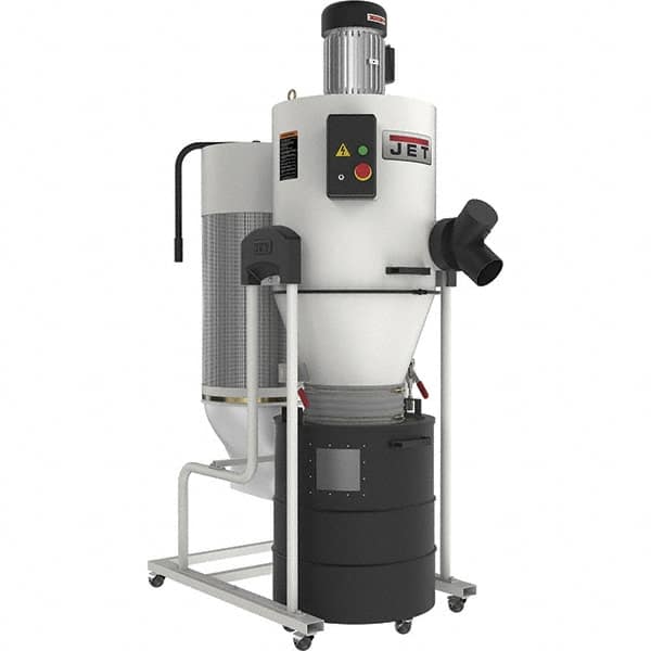 Jet - 1µm, 230 Volt Portable Dust Collector - 25-7/8" Long x 50-5/8" Deep x 72-1/4" High, 4" Connection Diam, 7,813' per min Air Flow - Caliber Tooling