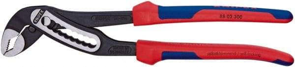 Knipex - 12" OAL, 2-3/4" Max Capacity, 9 Position Water Pump Tongue & Groove Pliers - V-Jaws, Comfort Grip Handles - Caliber Tooling