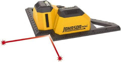 Johnson Level & Tool - 2 Beam 20' (Interior) Max Range Line Laser Level - Red Beam, 1/4" at 20' Accuracy, 6" Long x 6" Wide x 2" High, Battery Included - Caliber Tooling