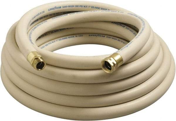 Continental ContiTech - 50' Long, 1 Male x Female NPSH, -40 to 205°F, Synthetic Rubber High Temp & High Pressure Hose - 1" ID x 1.47" OD, White, 300 Max psi - Caliber Tooling