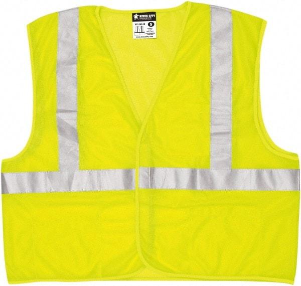 MCR Safety - Size XL Flame Resistant/Retardant Lime Mesh General Purpose Vest - 25.4" Chest, ANSI 107-2015, Hook & Loop Closure, 3 Pockets, Polyester - Caliber Tooling