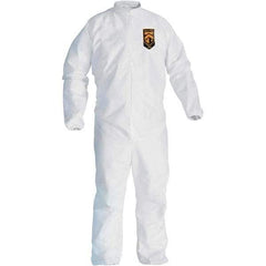 KleenGuard - Size 5X/6XL Film Laminate General Purpose Coveralls - White, Zipper Closure, Elastic Cuffs, Elastic Ankles, Serged Seams - Caliber Tooling