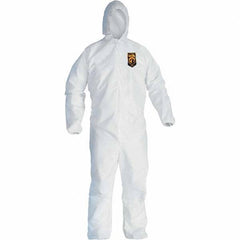 KleenGuard - Size 5X/6XL Film Laminate General Purpose Coveralls - White, Zipper Closure, Elastic Cuffs, Elastic Ankles, Serged Seams - Caliber Tooling