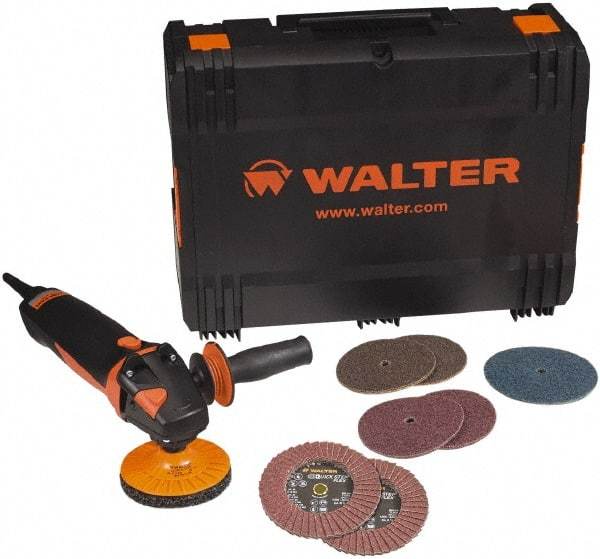 WALTER Surface Technologies - 4-1/2" Pad Diam, 2,000 to 7,000 RPM, 13.5 Amp, Handheld Electric Polisher - 120 Volt - Caliber Tooling