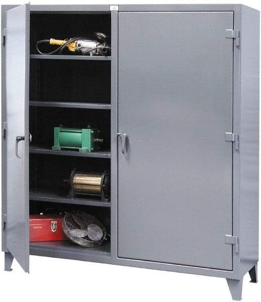 Strong Hold - 6 Shelf Locking Storage Cabinet - Steel, 36" Wide x 24" Deep x 66" High, Dark Gray - Caliber Tooling