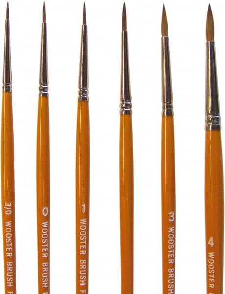 Wooster Brush - #3/0 Sable Artist's Paint Brush - 3/32" Wide, 1/4" Bristle Length, 5-53/64" Plastic Handle - Caliber Tooling