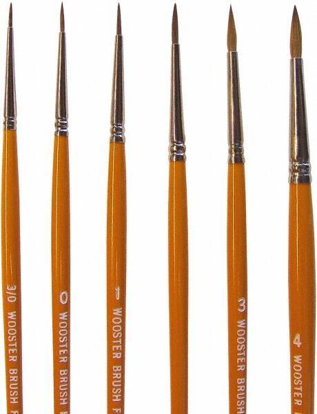 Wooster Brush - #3 Sable Artist's Paint Brush - 5/32" Wide, 1/2" Bristle Length, 5-45/64" Plastic Handle - Caliber Tooling