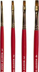 Wooster Brush - #4 Sable Artist's Paint Brush - 1/4" Wide, 19/64" Bristle Length, 5-1/2" Plastic Handle - Caliber Tooling