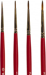 Wooster Brush - #3 Sable Artist's Paint Brush - 1/8" Wide, 7/16" Bristle Length, 5-11/16" Plastic Handle - Caliber Tooling