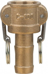 Value Collection - 3" Brass Cam & Groove Suction & Discharge Hose Female Coupler Hose Shank - Part C, 500 Max psi - Caliber Tooling