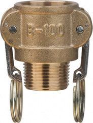 Value Collection - 3" Brass Cam & Groove Suction & Discharge Hose Female Coupler Male NPT Thread - Part B, 3" Thread, 500 Max psi - Caliber Tooling