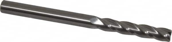 OSG - 8mm, 41mm LOC, 8mm Shank Diam, 100mm OAL, 4 Flute, Solid Carbide Square End Mill - Single End, Uncoated, Spiral Flute, 30° Helix, Centercutting, Right Hand Cut, Right Hand Flute, Series 484 - Caliber Tooling