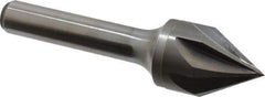 Keo - 3/4" Head Diam, 3/8" Shank Diam, 6 Flute 60° Solid Carbide Countersink - Bright Finish, 2-3/4" OAL, Single End - Caliber Tooling