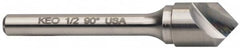 Keo - 1/2" Head Diam, 1/4" Shank Diam, 1 Flute 60° Solid Carbide Countersink - Caliber Tooling