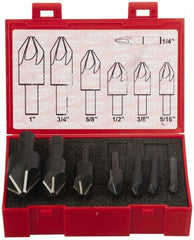 Keo - 7 Piece, 1/4 to 1" Head Diam, 110° Included Angle, Single End Countersink Set - Caliber Tooling