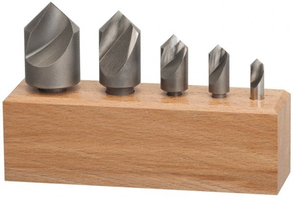 Keo - 7 Piece, 1/4 to 1" Head Diam, 60° Included Angle, Single End Countersink Set - Caliber Tooling