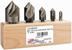 Keo - 5 Piece, 1/4 to 1" Head Diam, 82° Included Angle, Single End Countersink Set - Caliber Tooling