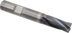 Kennametal - 12mm Diam, Fine Pitch, 25.6mm LOC, 4 Flute Solid Carbide Corner Chamfer Roughing End Mill - AlTiN Finish, 73mm OAL, 12mm Shank Diam, Centercutting, 20° Helix - Caliber Tooling