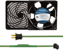 Made in USA - 115 Volts, AC, 103 CFM, Square Tube Axial Fan Kit - 0.26 Amp Rating, 120mm High x 120mm Wide x 38.5mm Deep, Includes Fan, Fan Filter, Thermostatically Controlled Fan Cord - Caliber Tooling