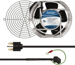 Made in USA - 230 Volts, AC, 240 CFM, Oval Tube Axial Fan Kit - 0.12/0.16 Amp Rating, 151mm High x 172mm Wide x 51mm Deep, Includes Fan, Fan Guard, Fan Cord - Caliber Tooling