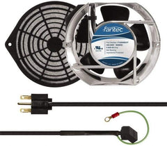 Made in USA - 230 Volts, AC, 240 CFM, Oval Tube Axial Fan Kit - 0.12/0.16 Amp Rating, 151mm High x 172mm Wide x 51mm Deep, Includes Fan, Fan Filter, Fan Cord - Caliber Tooling