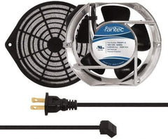 Made in USA - 115 Volts, AC, 240 CFM, Oval Tube Axial Fan Kit - 0.46 Amp Rating, 151mm High x 172mm Wide x 51mm Deep, Includes Fan, Fan Guard, Fan Cord - Caliber Tooling