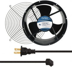 Made in USA - 115 Volts, AC, 600 CFM, Round Tube Axial Fan Kit - 0.22/0.24 Amp Rating, 254mm High x 254mm Wide x 89mm Deep, Includes Fan, Fan Guard, Fan Cord - Caliber Tooling