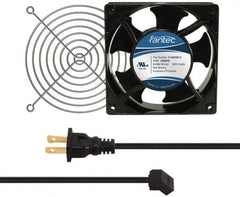 Value Collection - 115 Volts, AC, 103 CFM, Square Tube Axial Fan Kit - 0.26 Amp Rating, 120mm High x 120mm Wide x 38.5mm Deep, Includes Fan, Fan Guard, Fan Cord - Caliber Tooling