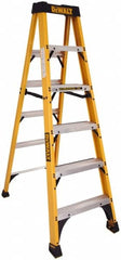 DeWALT - 9 Steps, 10' High, Type IA Rating, Fiberglass Step Ladder - Caliber Tooling