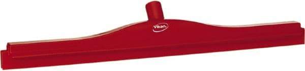 Vikan - 24" Rubber Blade Floor Squeegee - Double Edge, Red, Plastic Holder - Caliber Tooling