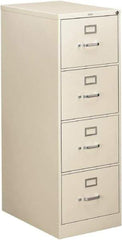 Hon - 18-1/4" Wide x 52" High x 26-1/2" Deep, 4 Drawer Vertical File - Steel, Light Gray - Caliber Tooling