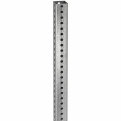 TAPCO - 8' High, Galvanized Traffic Sign Post - Steel, 7/16" Hole Diam, Silver - Caliber Tooling