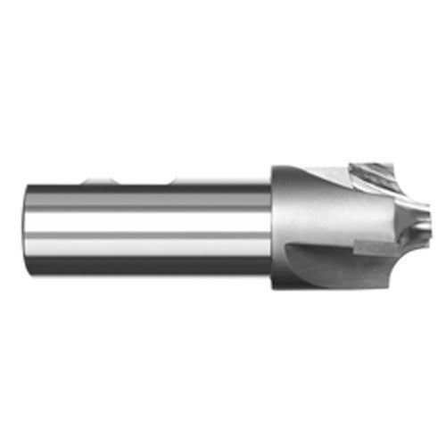 0.5000″ (1/2″) Radius × 0.4060″ (13/32″) Pilot Diameter Carbide Tipped 5° Flare Corner Rounding End Mill, 3 Flutes - Exact Industrial Supply