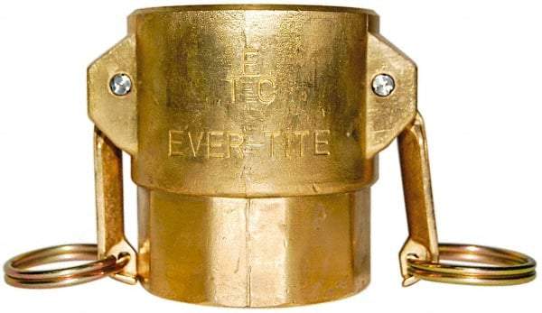 EVER-TITE Coupling Products - 2-1/2" Brass Cam & Groove Suction & Discharge Hose Female Coupler Female NPT Thread - Part D, 2-1/2" Thread, 250 Max psi - Caliber Tooling