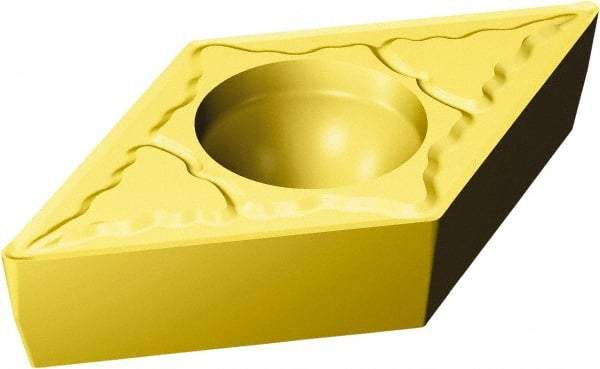 Sandvik Coromant - DCMT32.53 MM Grade 2035 Carbide Turning Insert - TiAlN/TiN Finish, 55° Diamond, 3/8" Inscr Circle, 5/32" Thick, 3/64" Corner Radius - Caliber Tooling