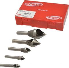 Keo - 5 Piece, 5/16 to 1" Head Diam, 60° Included Angle, Single End Countersink Set - Caliber Tooling