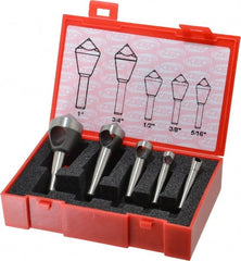 Keo - 5 Piece, 5/16 to 1" Head Diam, 100° Included Angle, Single End Countersink Set - Caliber Tooling