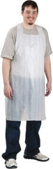 PRO-SAFE - 28" Wide x 46" Long x 1 mil Thick Coat Apron - Polyethylene, White, Waterproof - Caliber Tooling