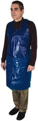 PRO-SAFE - 28" Wide x 46" Long x 4 mil Thick Coat Apron - Polyethylene, Blue, Waterproof - Caliber Tooling