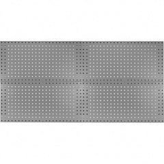 Kennedy - 18" Wide x 36" High Industrial Steel Tool Peg Board System - 4 Panels, 60 Hooks, Steel, Gray - Caliber Tooling