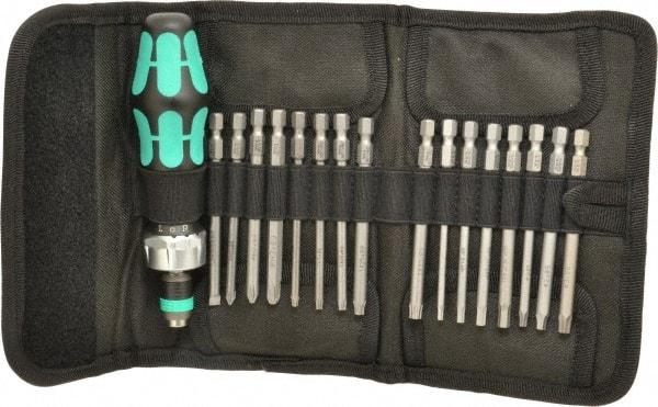 Wera - 17 Piece, Screwdriver Bit and Socket Set - #1, #2 & #3 Phillips - Caliber Tooling