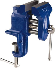 Yost Vises - 2-1/2" Jaw Width, 2-1/4" Opening Capacity, 1-1/4" Throat Depth, Cast Iron Stationary Bench Vise - Clamp-On Base Attachment - Caliber Tooling