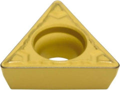 Sumitomo - TPMT332 EMU Grade AC820P Carbide Turning Insert - Al2O3 Finish, 60° Triangle, 3/8" Inscr Circle, 3/16" Thick, 1/32" Corner Radius - Caliber Tooling